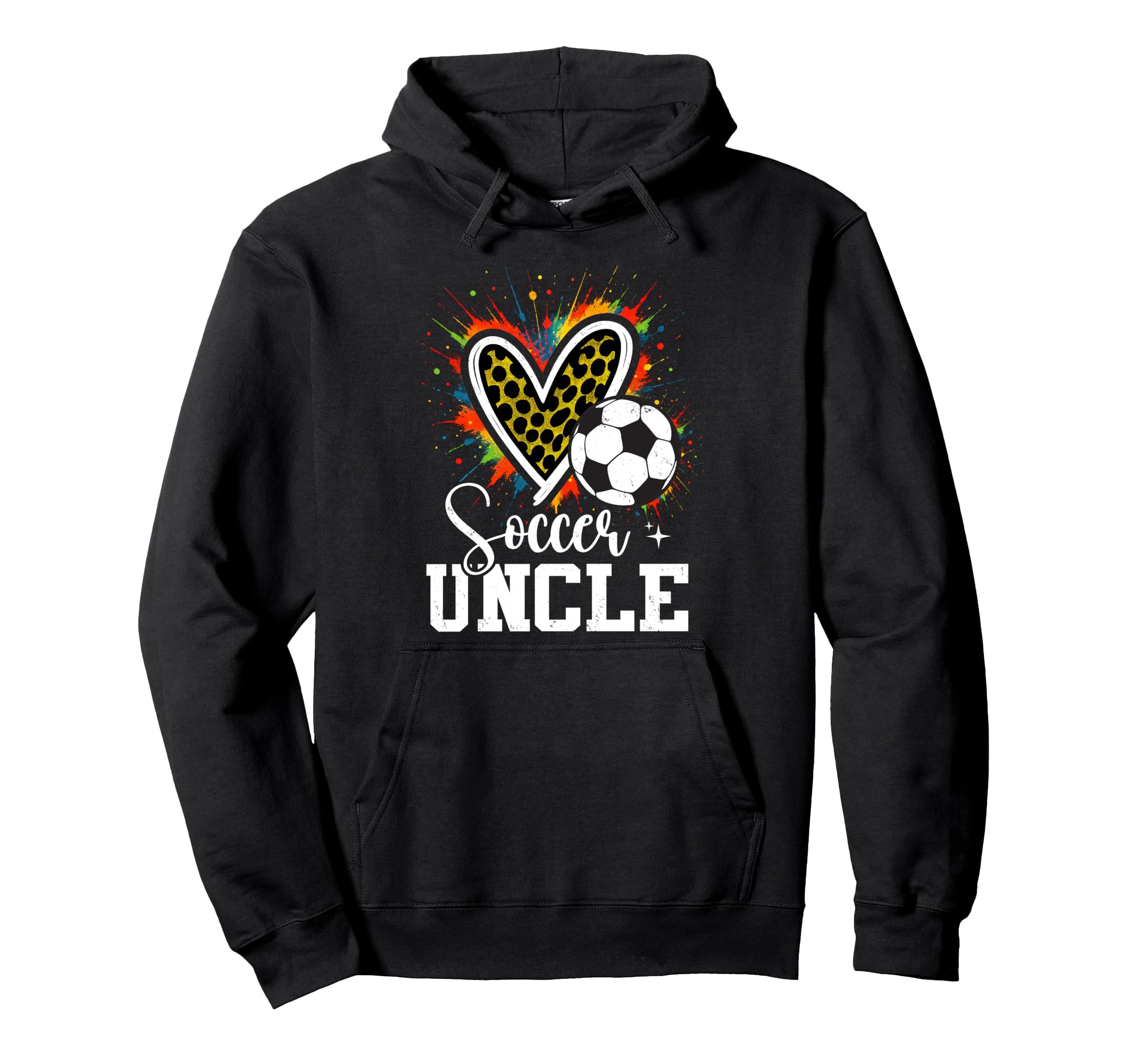Soccer Uncle Leopard Heart Colorful Hoodie - Unique Graphic Unisex