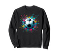 Colorful Splash Art Soccer Sweatshirt - Minimalist Print Men Women