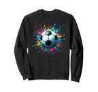 Colorful Splash Art Soccer Sweatshirt - Minimalist Print Men Women