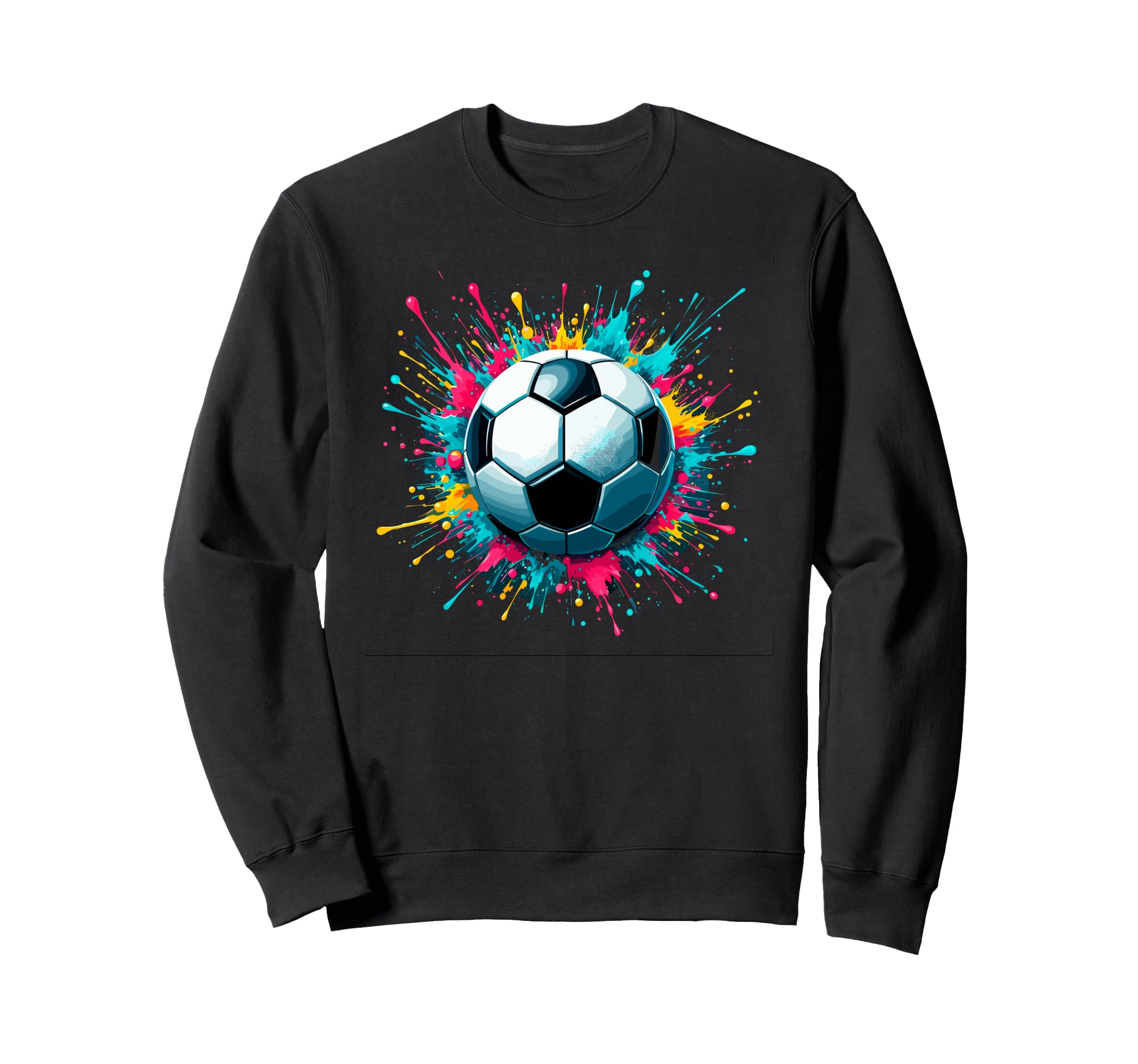 Colorful Splash Art Soccer Sweatshirt - Minimalist Print Men Women