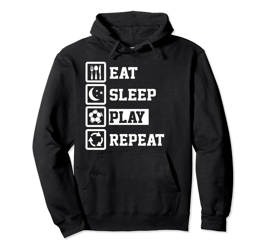 Eat Sleep Soccer Repeat Funny Soccer Hoodie - Minimalist Print Unisex
