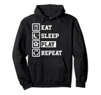 Eat Sleep Soccer Repeat Funny Soccer Hoodie - Minimalist Print Unisex