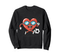 Funny Heart Playing Soccer Sweatshirt - Graphic Print for Adults