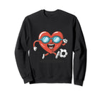 Funny Heart Playing Soccer Sweatshirt - Graphic Print for Adults