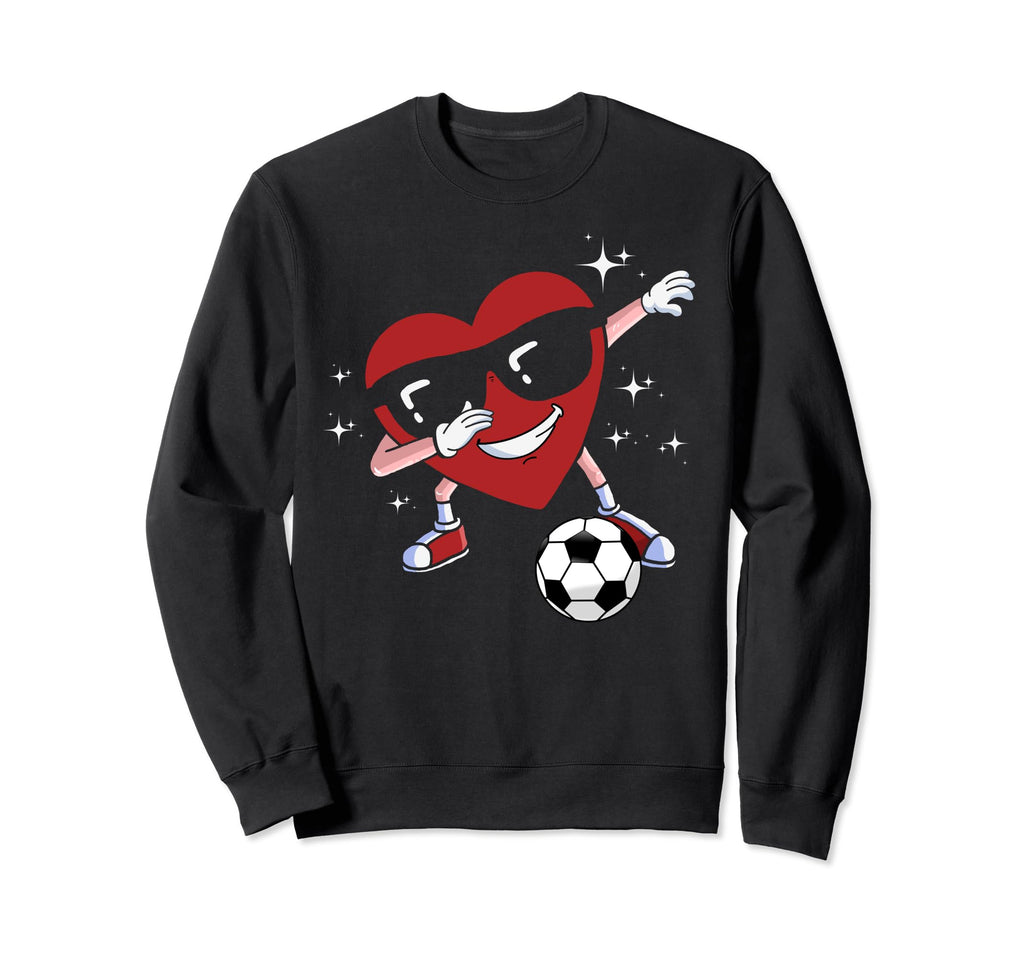 Dabbing Heart Dab Valentines Day Soccer Sweatshirt - Trendy Graphic Unisex