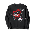 Dabbing Heart Dab Valentines Day Soccer Sweatshirt - Trendy Graphic Unisex