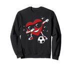 Dabbing Heart Dab Valentines Day Soccer Sweatshirt - Trendy Graphic Unisex