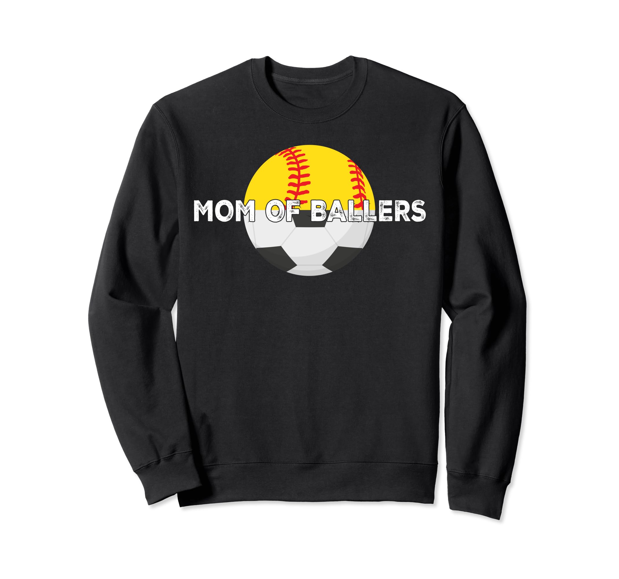 Mom Ballers Soccer Softball Mother Sweatshirt - Unique Graphic Men Women