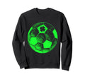 Soccer Ball Shamrock St Patricks Day Sweatshirt - Aesthetic Graphic Unisex