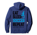 Eat Sleep Soccer Repeat Sport Player Hoodie - Custom Art Print Unisex