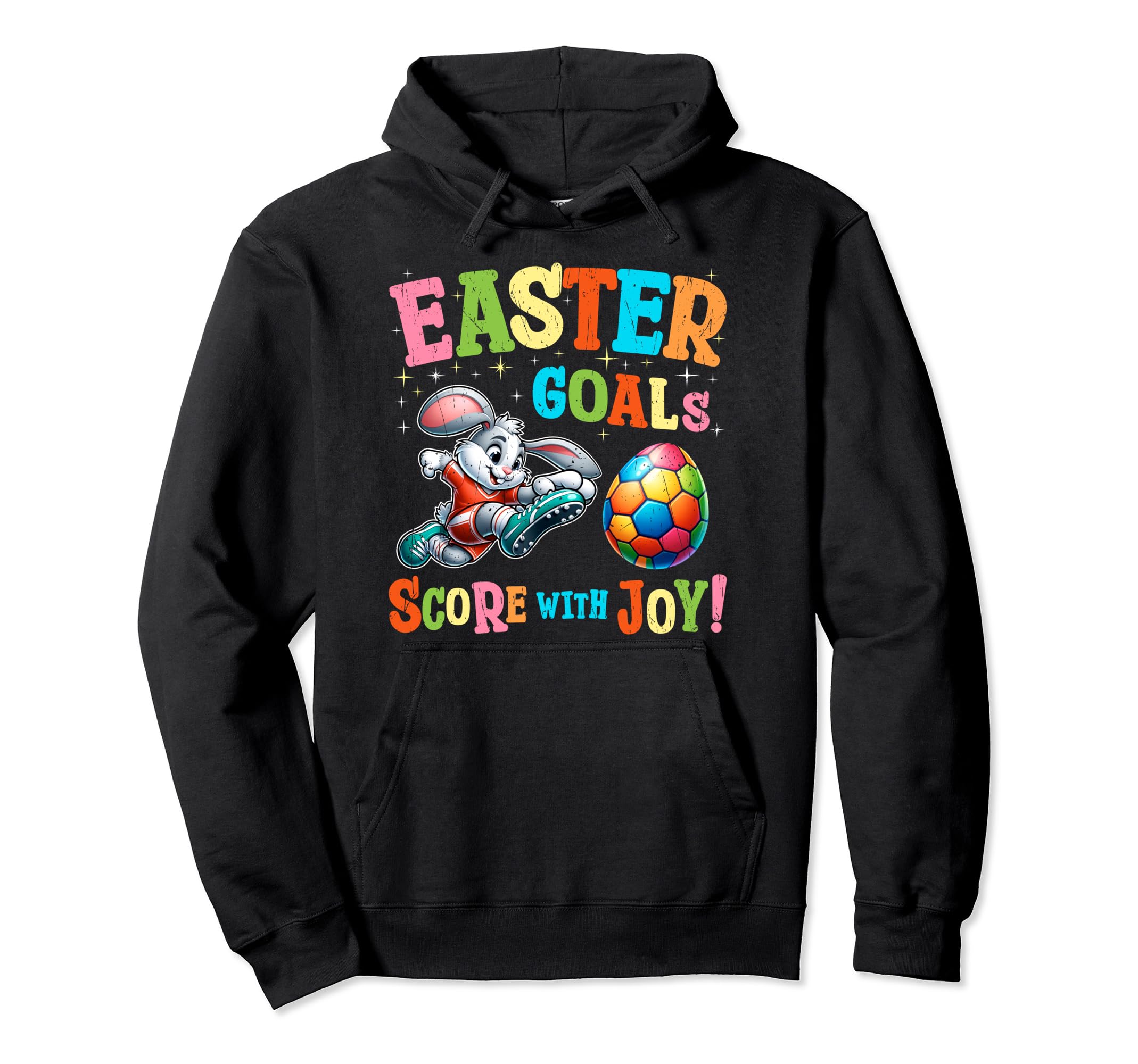 Easter Goals Score Joy Bunny Play Hoodie - Casual Everyday Wear Unisex