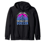 Just Who Really Loves Soccer Play Sweatshirt - Minimalist Print for Adults