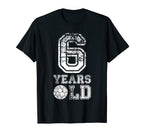 6 Years Old Soccer Sports Birthday T-Shirt - Custom Art Print Men Women