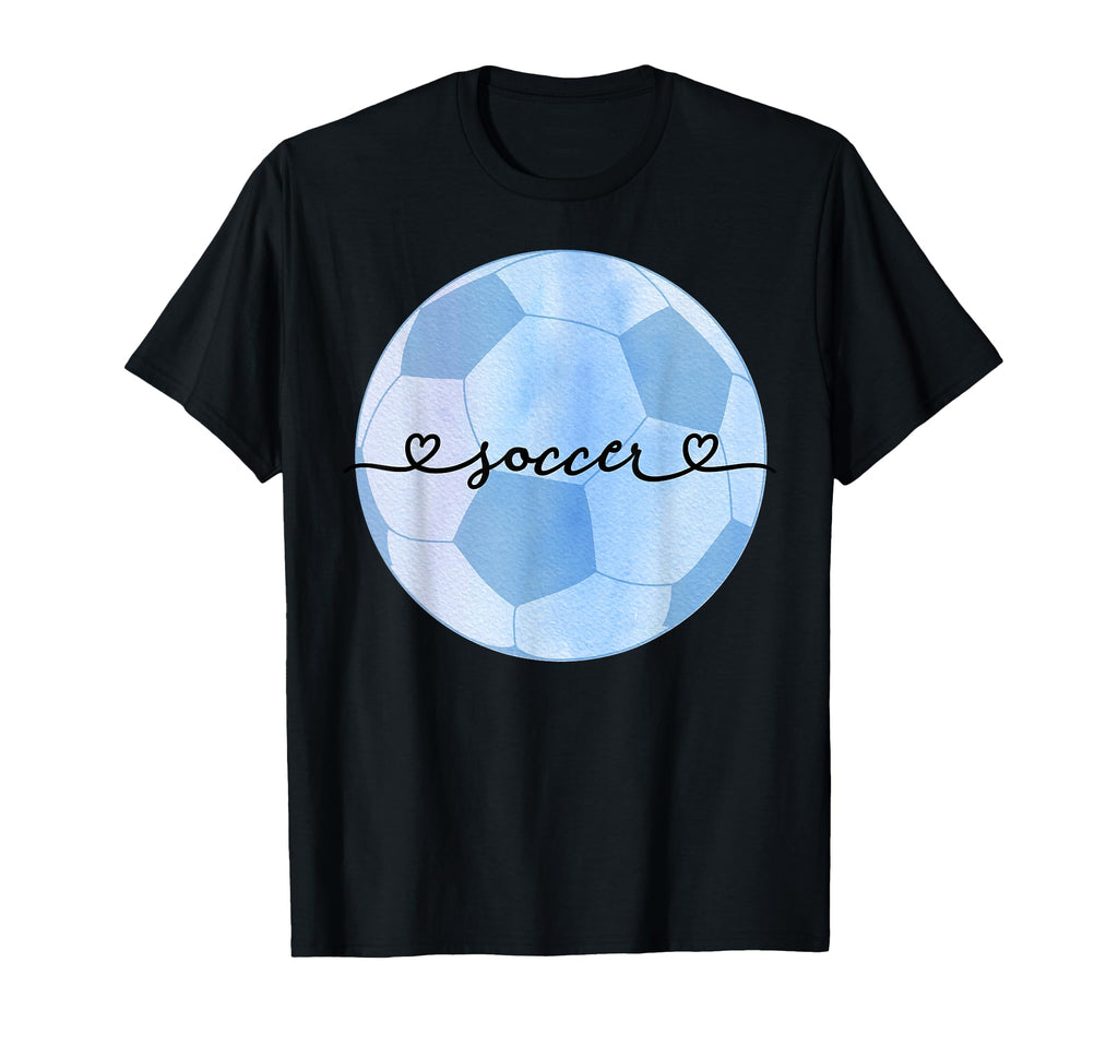 I Love Soccer Light Blue Pastel Tie T-Shirt - Casual Everyday Wear Unisex