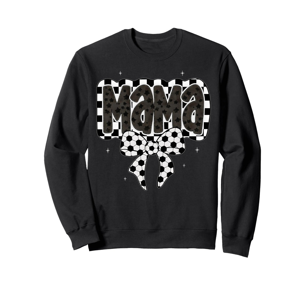 Soccer Mama Coquette Checkered Bow Sweatshirt - Minimalist Print Men Women