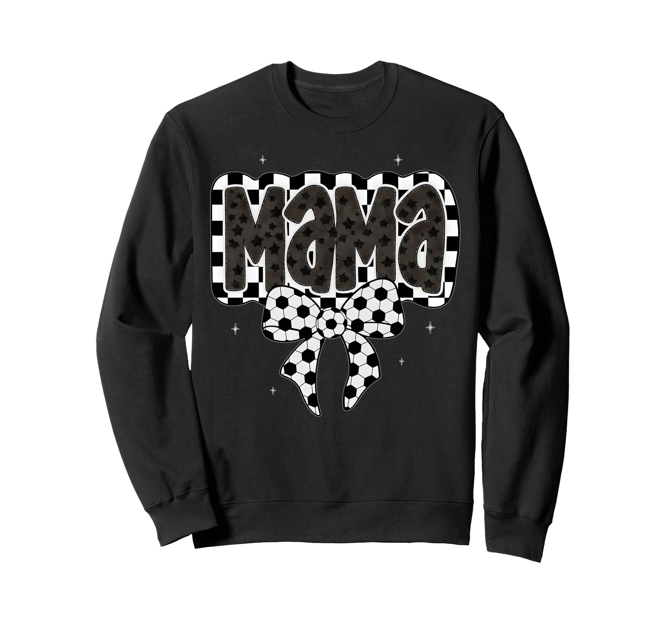Soccer Mama Coquette Checkered Bow Sweatshirt - Minimalist Print Men Women