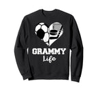Grammy Life Heart Funny Soccer Sweatshirt - Casual Everyday Wear Unisex