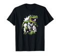 Funny Dinosaur Loves Playing Soccer T-Shirt - Trendy Graphic Unisex