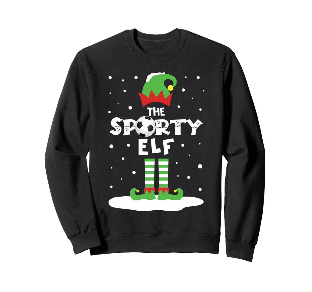 Snowy Soccer Elf Matching Family Costume Sweatshirt - Trendy Graphic Unisex