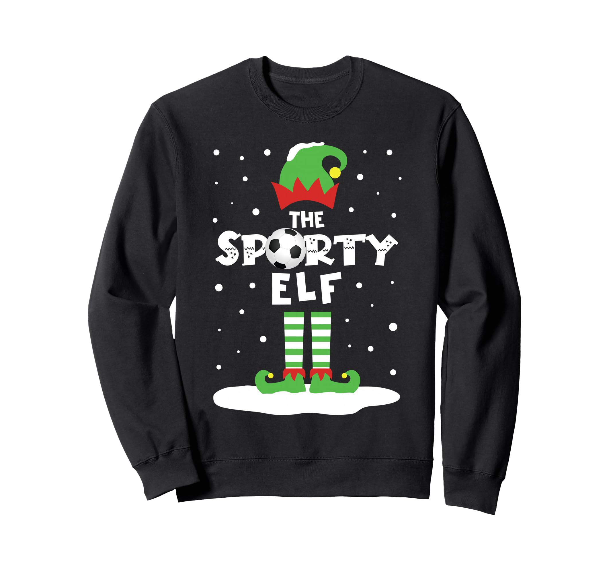 Snowy Soccer Elf Matching Family Costume Sweatshirt - Trendy Graphic Unisex