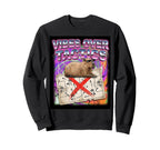 Vibes Over Tactics Meme Capybara Sweatshirt - Custom Art Print for Adults