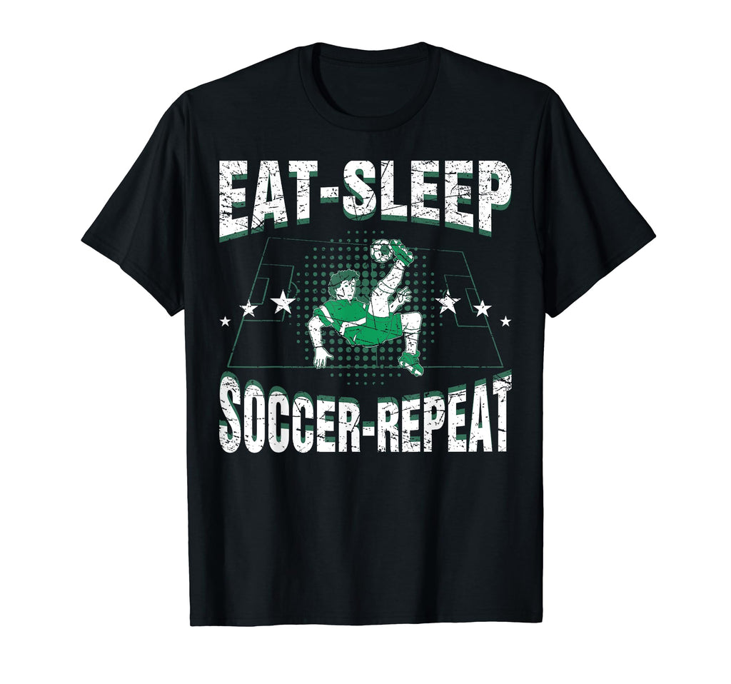 Eat Sleep Soccer Repeat Funny Soccer T-Shirt - Streetwear Style for Adults