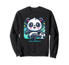 Soccer Player Panda Kicking Sweatshirt - Aesthetic Graphic Men Women