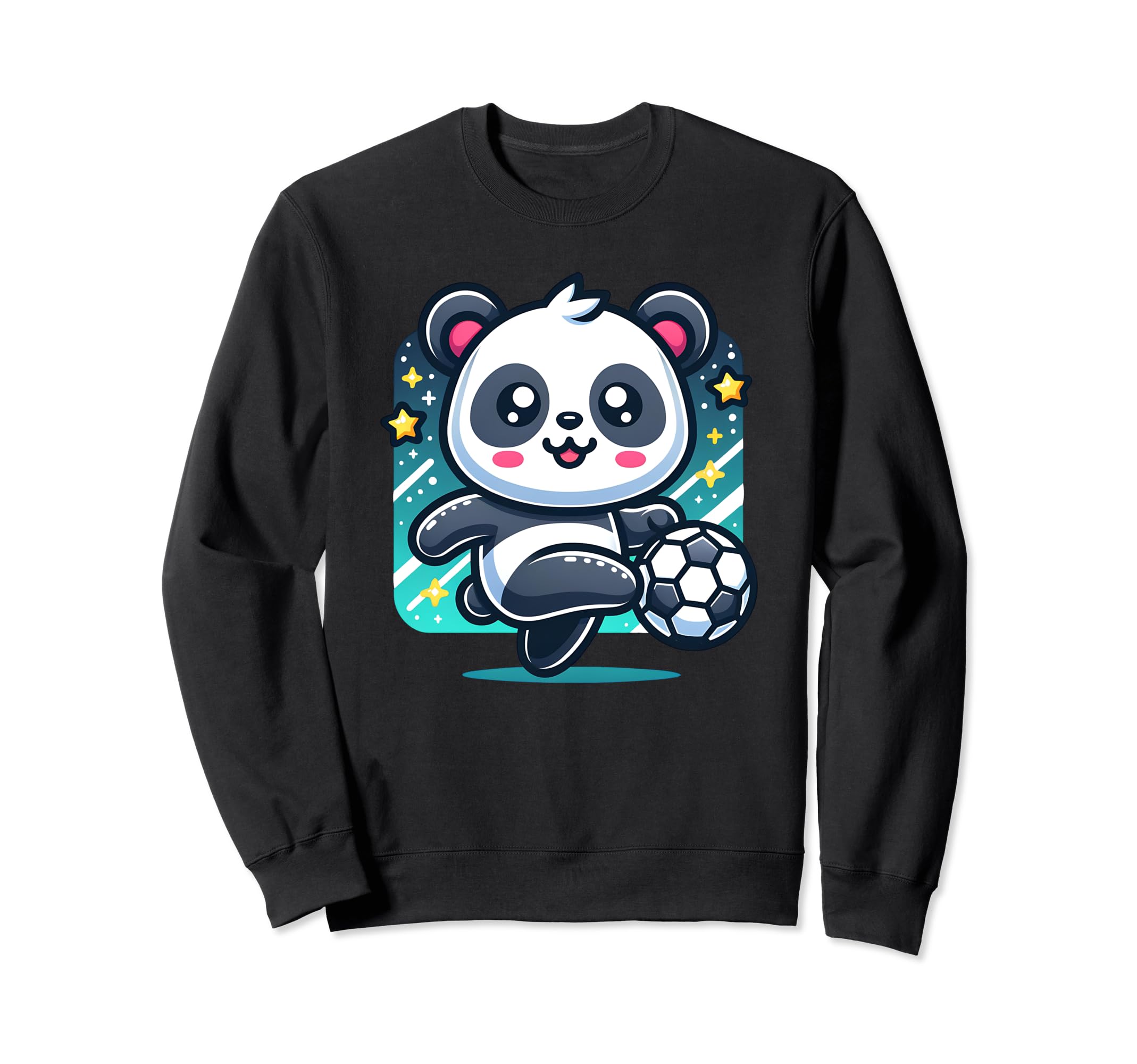 Soccer Player Panda Kicking Sweatshirt - Aesthetic Graphic Men Women