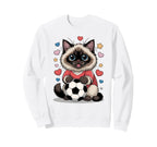 Kawaii Soccer Cat Just Who Loves Sweatshirt - Streetwear Style Unisex