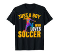 Funny Just Who Loves Soccer T-Shirt - Unique Graphic Men Women