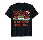 Leopard Red Plaid Santa Soccer T-Shirt - Casual Everyday Wear for Adults