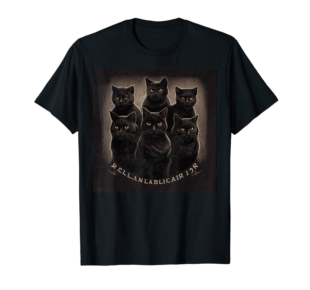 Black Cat Soccer Squad T-Shirt - Custom Art Print Men Women