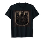 Black Cat Soccer Squad T-Shirt - Custom Art Print Men Women