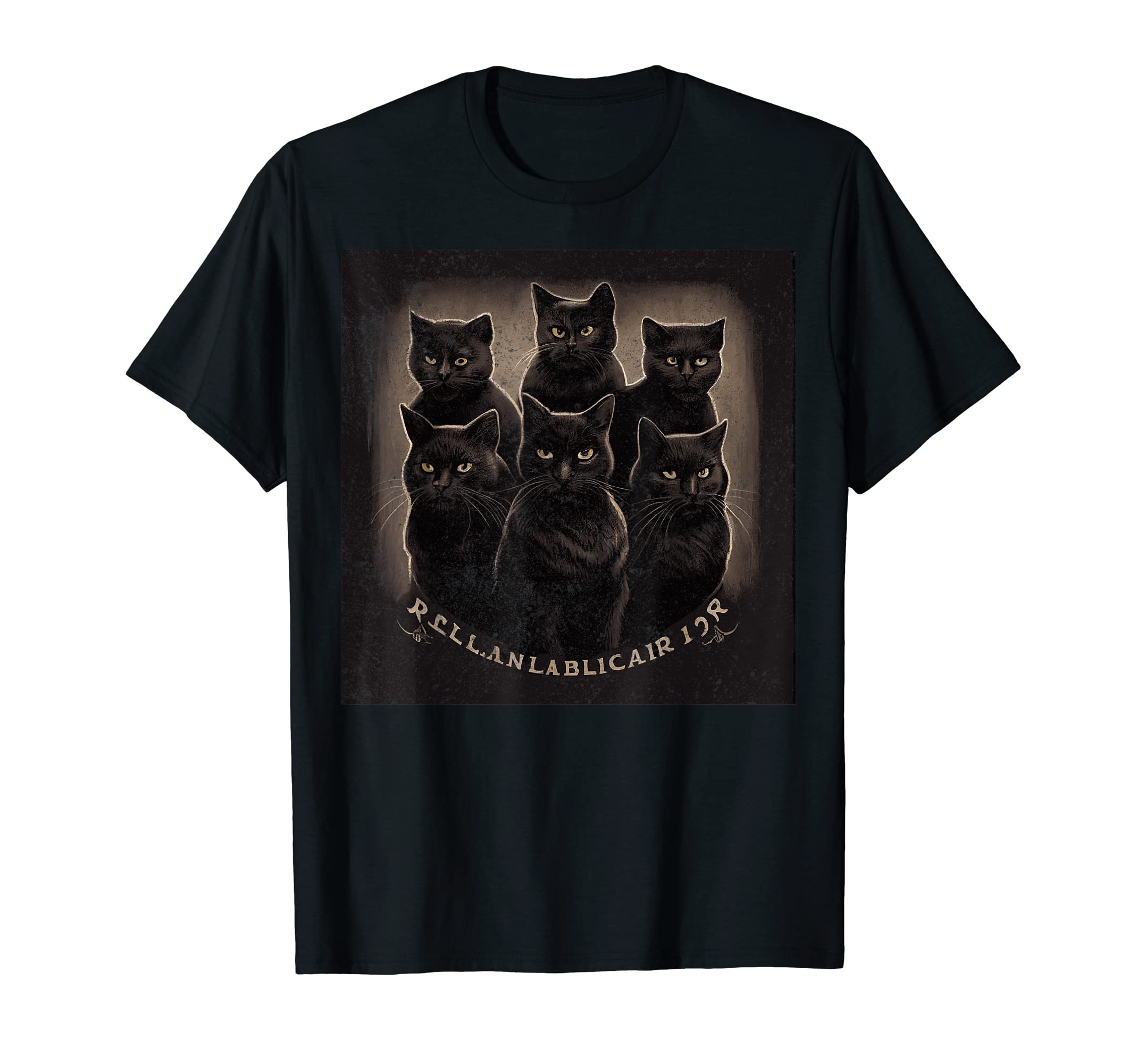 Black Cat Soccer Squad T-Shirt - Custom Art Print Men Women