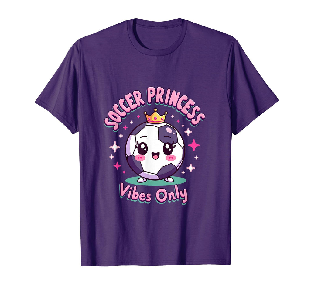 Soccer Princess Vibes Only T-Shirt - Novelty Apparel for Adults