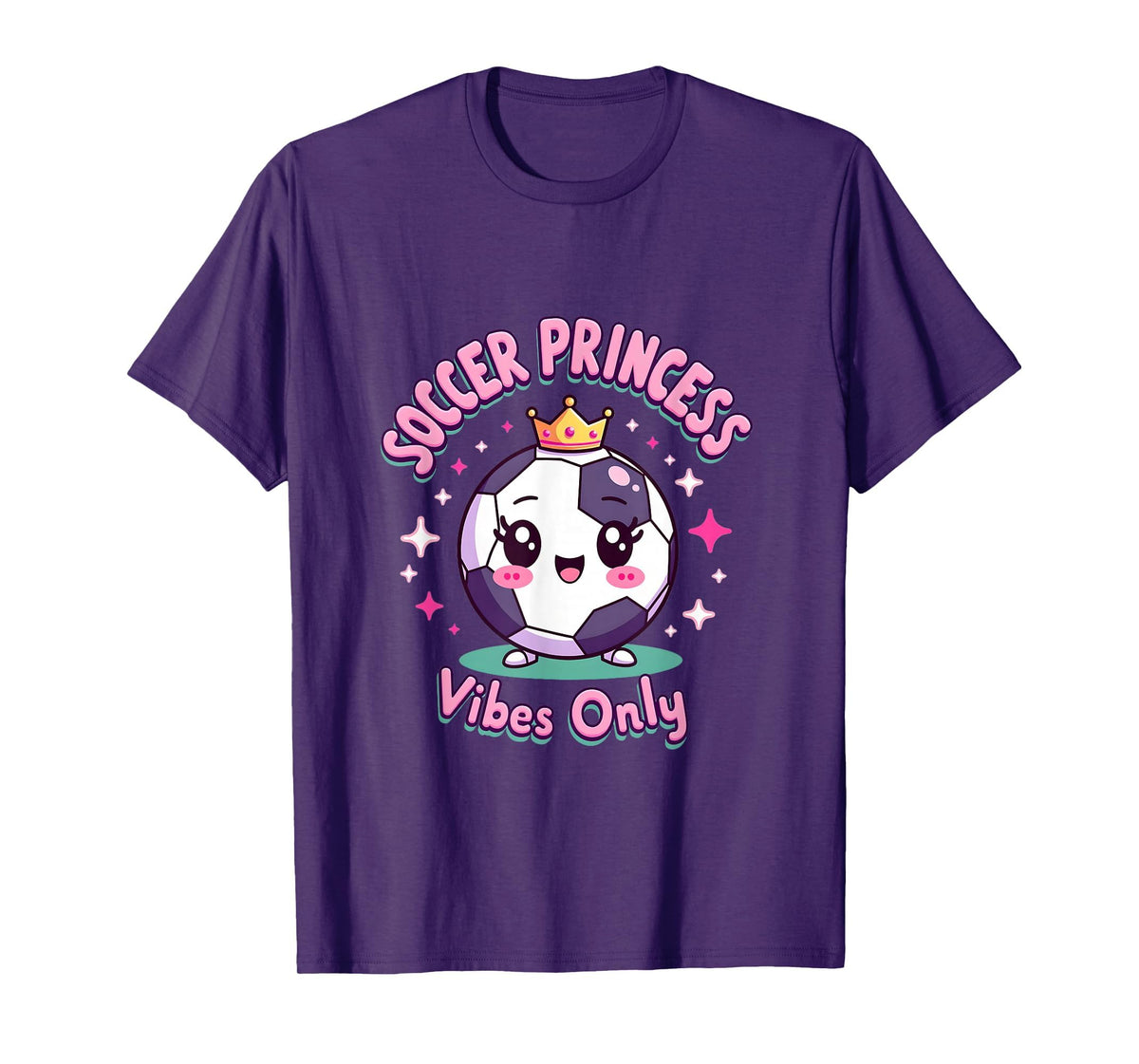 Soccer Princess Vibes Only T-Shirt - Novelty Apparel for Adults