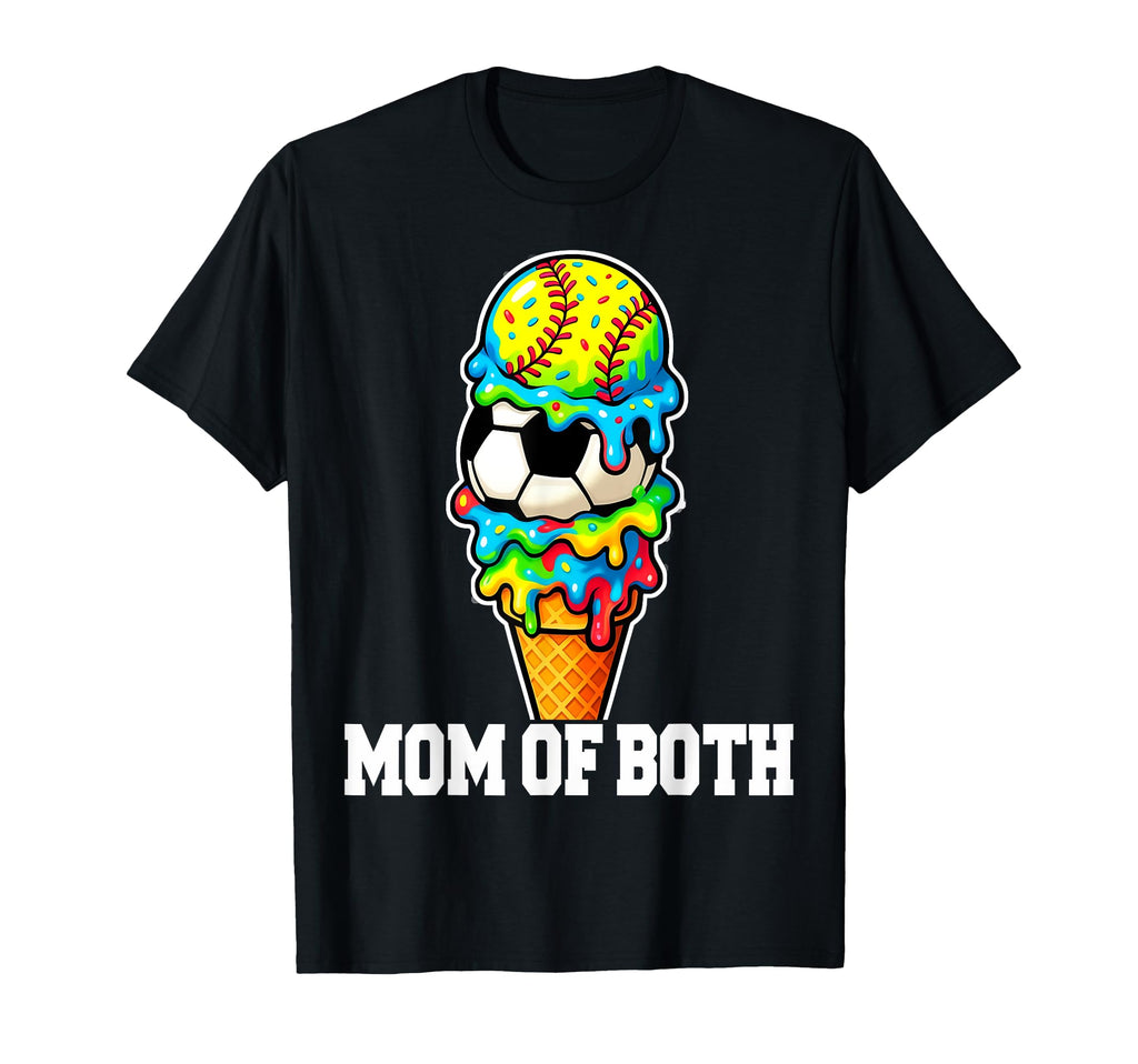 Softball Soccer Mom Ice Cream Drip T-Shirt - Novelty Apparel for Adults