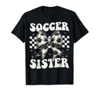 Soccer Sister Funny Coquette Bow T-Shirt - Trendy Graphic for Adults