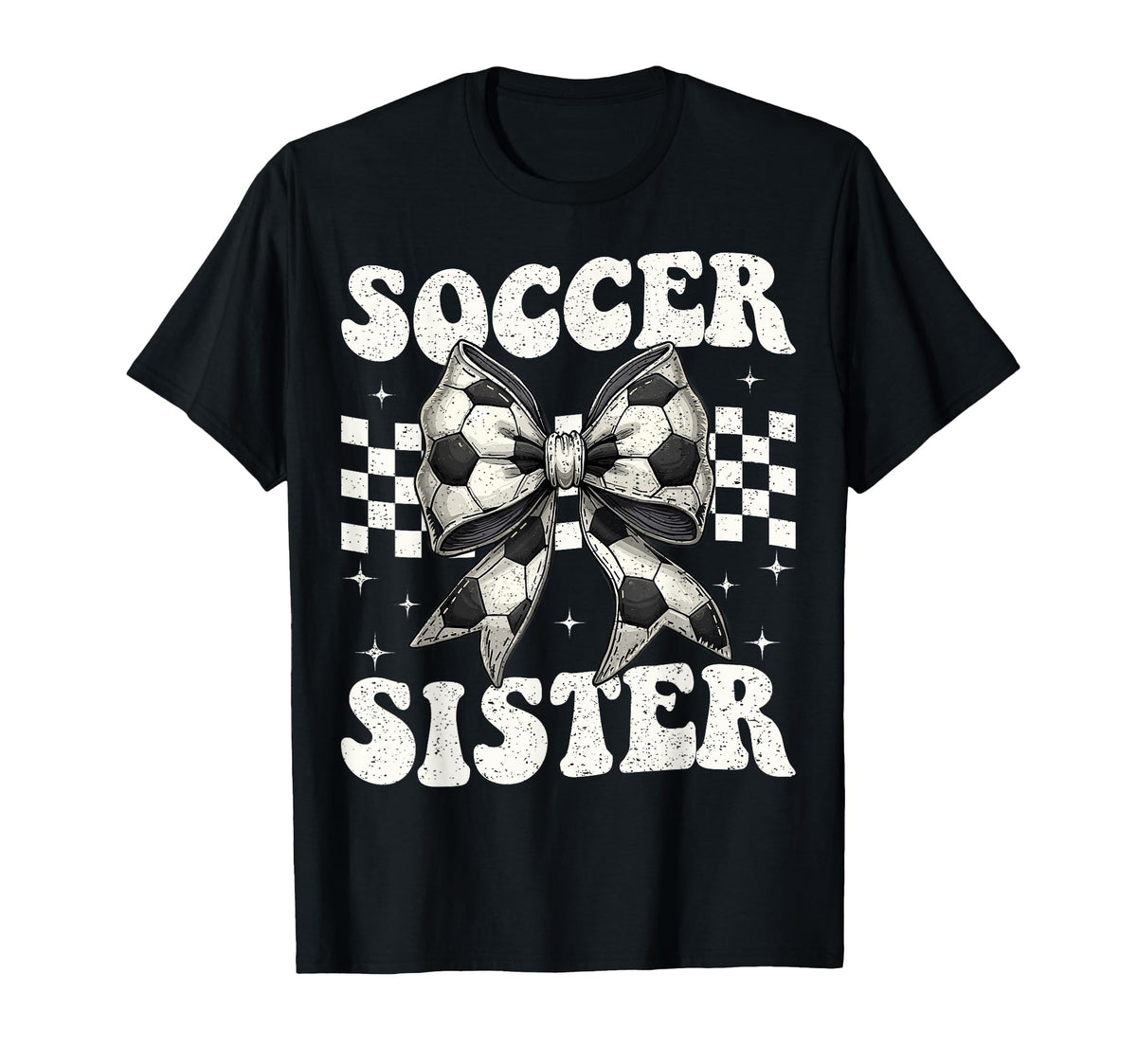 Soccer Sister Funny Coquette Bow T-Shirt - Trendy Graphic for Adults