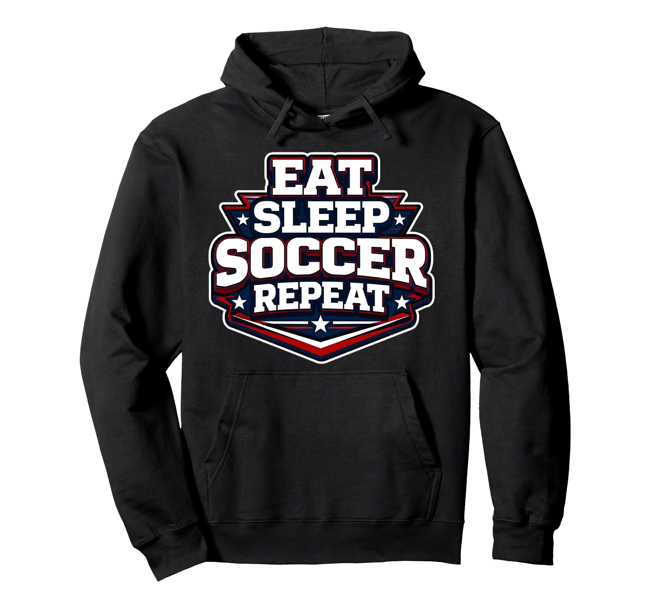 Eat Sleep Soccer Repeat Funny Football Hoodie - Graphic Print Men Women