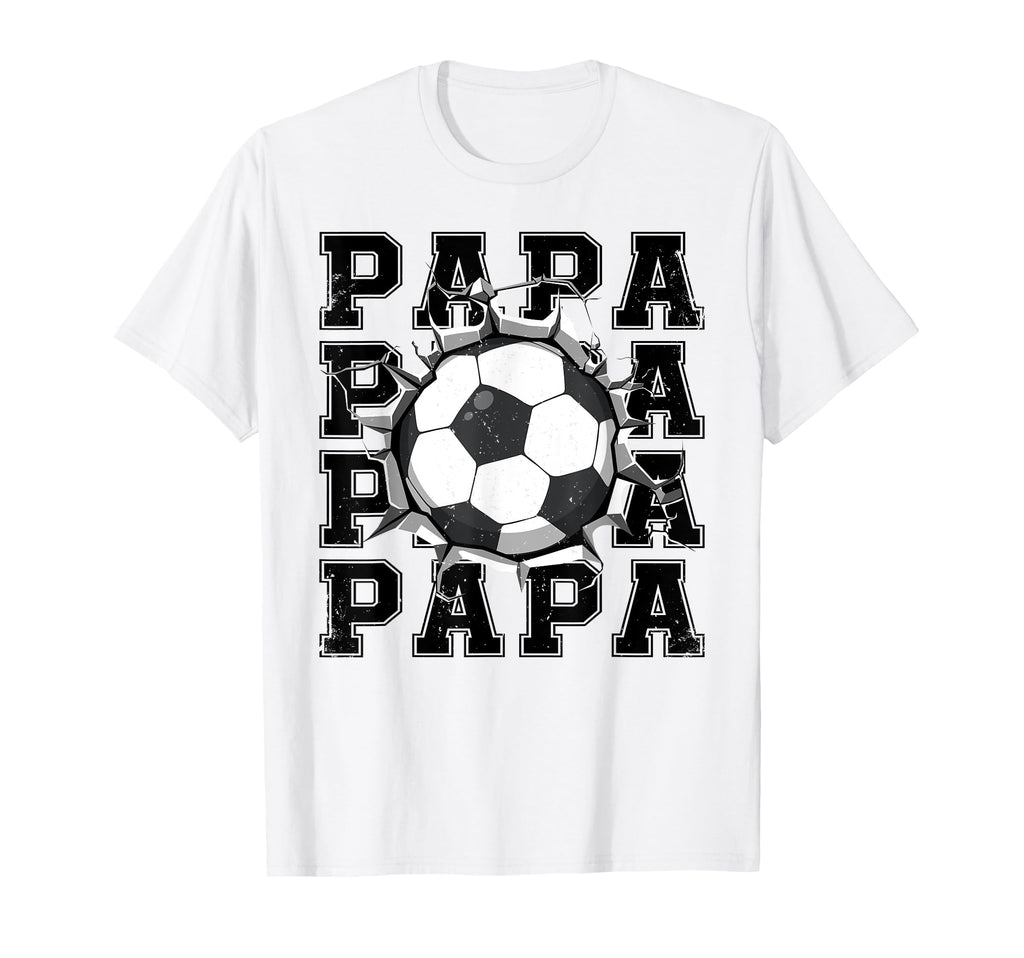 Soccer Papa Cracked Wall Family T-Shirt - Custom Art Print Men Women