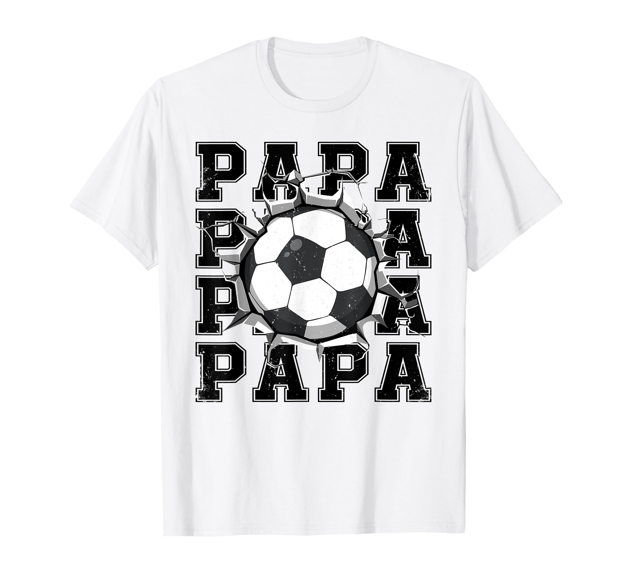 Soccer Papa Cracked Wall Family T-Shirt - Custom Art Print Men Women