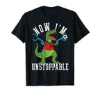 Now Im Unstoppable Funny T Rex Soccer T-Shirt - Unique Graphic for Adults