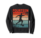 14Th Birthday Soccer 14 Years Old Sweatshirt - Minimalist Print Unisex