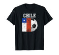 Chile Flag Soccer Futbol Football T-Shirt - Casual Everyday Wear Men Women