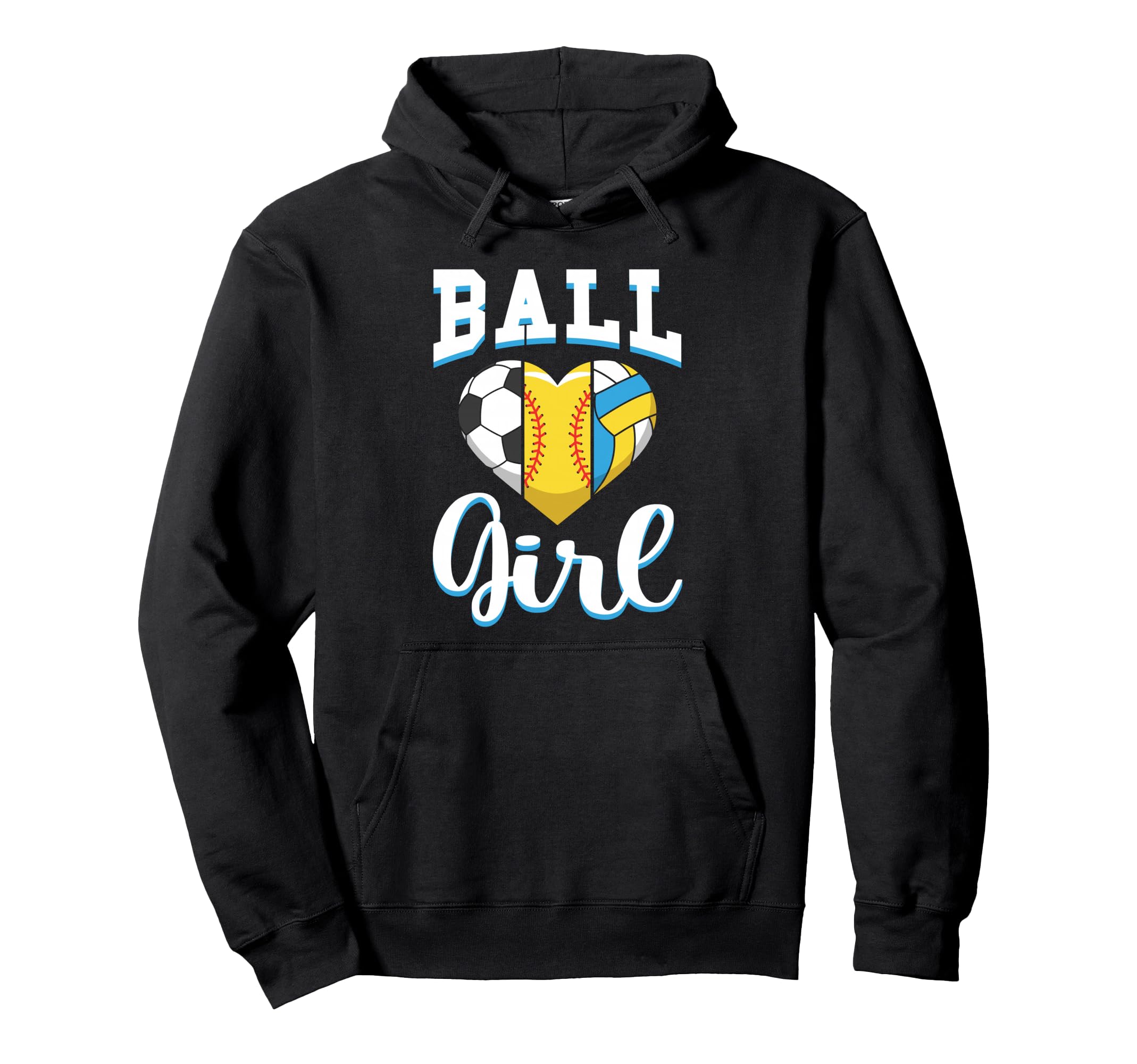 Ball Sports Heart Soccer Softball Volleyball Hoodie - Trendy Graphic Unisex