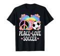 Peace Love Soccer Lover 60S 70S Hippie T-Shirt - Aesthetic Graphic Unisex