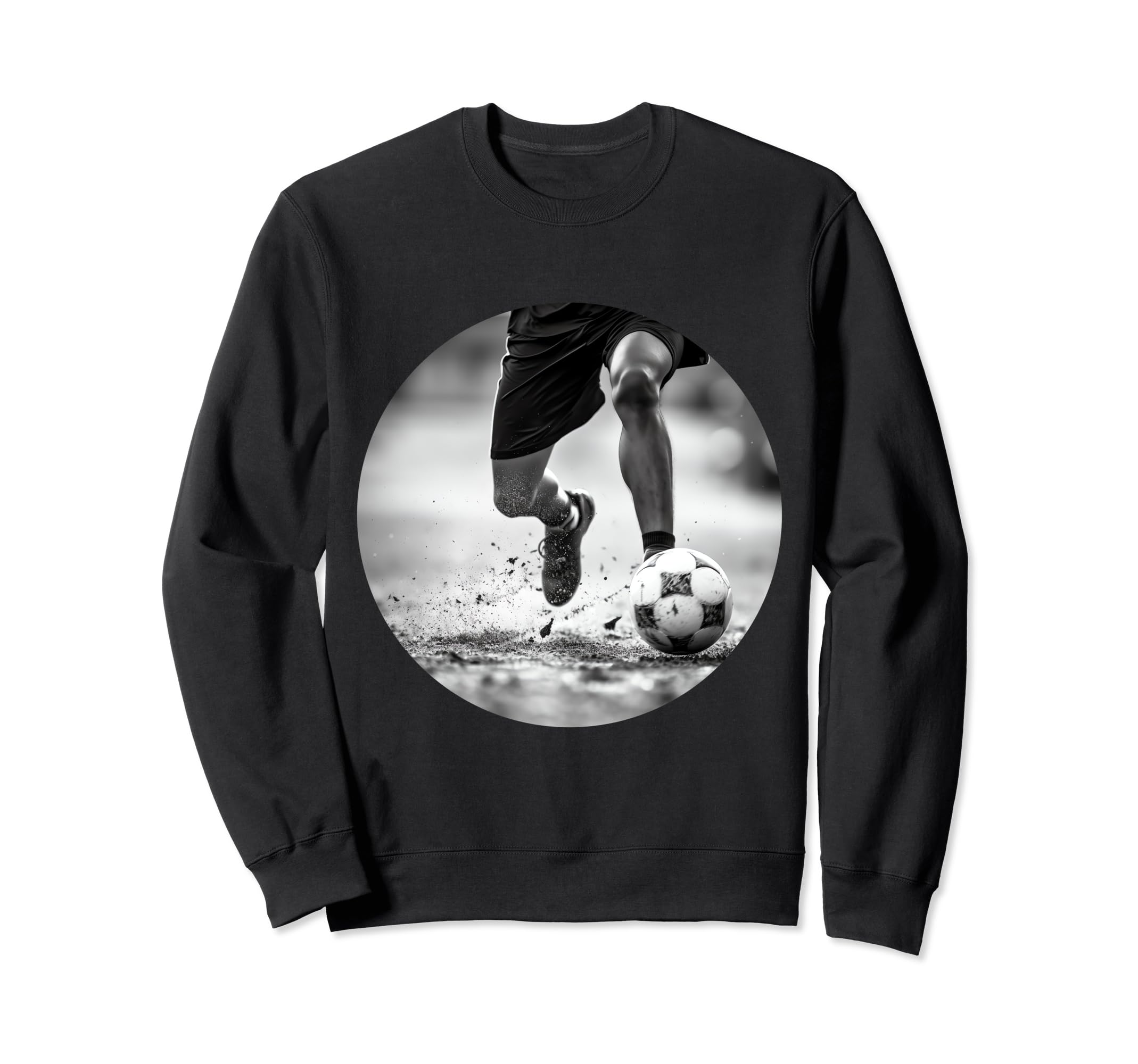 Black And White Soccer Sweatshirt - Custom Art Print Unisex