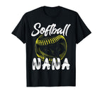 Softball Nana Family Matching T-Shirt - Fun Novelty Design Men Women