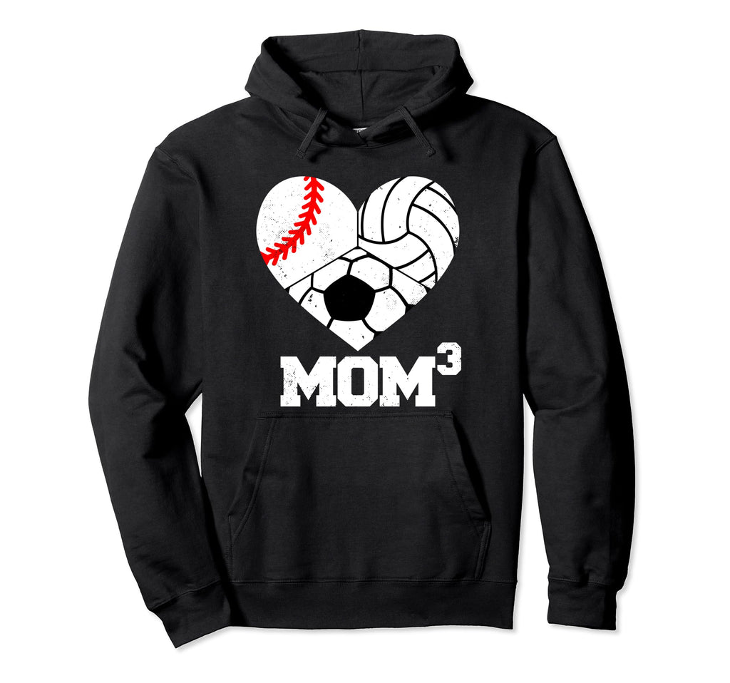 Mom Cubed Mom3 Mom Three Baseball Hoodie - Trendy Graphic Unisex